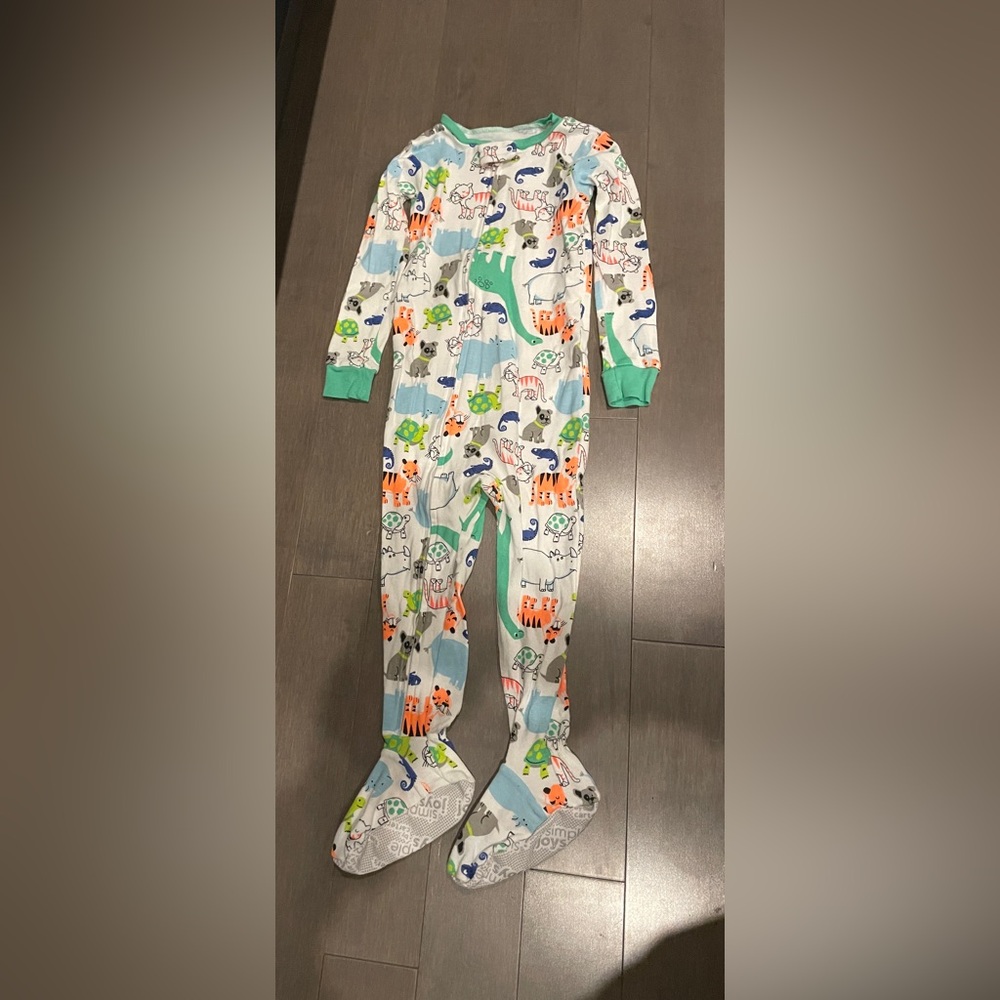 Simple Multicolor Animal Print Kids Footie